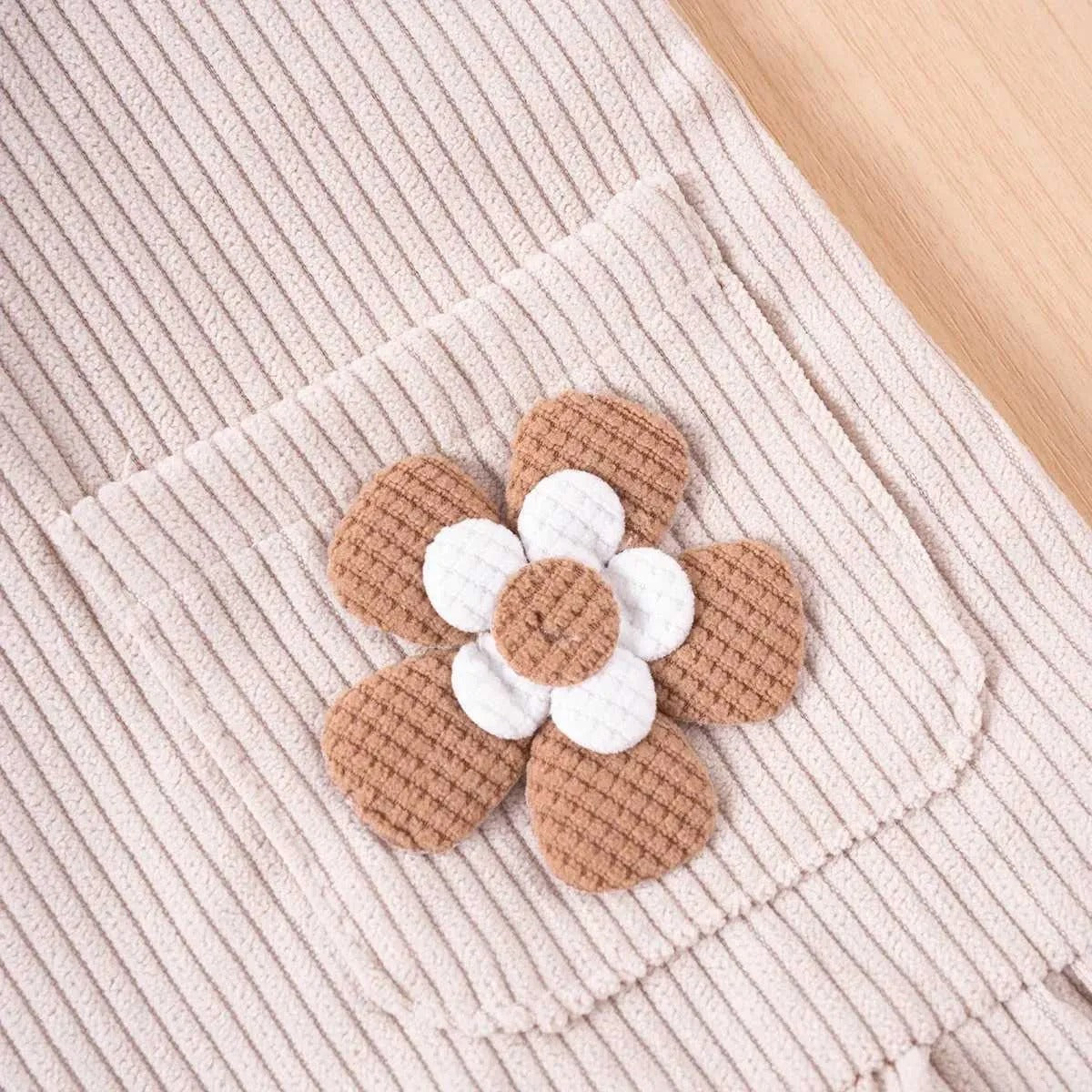 Chic Corduroy Baby Girl Suspender Dress with Cute Flower Pocket – Ju Ju Jam Fashion