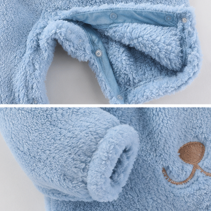 Soft Fluffy Teddy Baby Boys Girls Cozy Jumpsuit