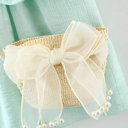Charming baby girl outfit with flutter sleeves and sling bag by Ju Ju Jam

