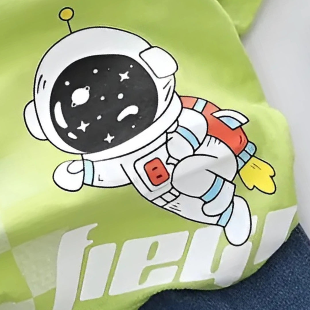 Cool Astronaut Print Boys T-shirt with Denim Pants – Ju Ju Jam Kids Wear



