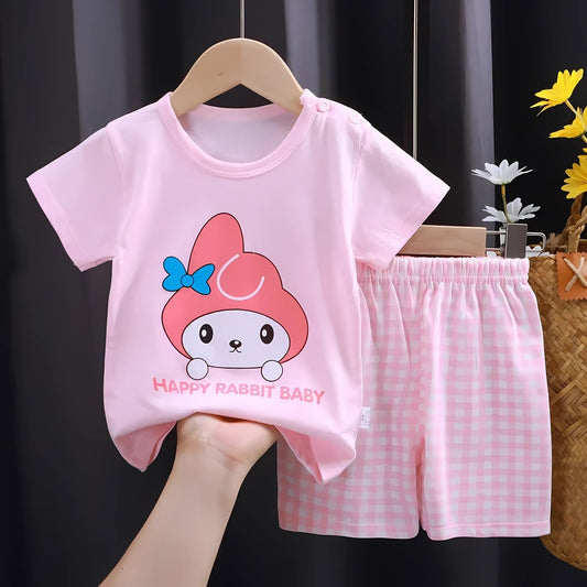 Girls Comfy Lounge T-Shirt And Short Set