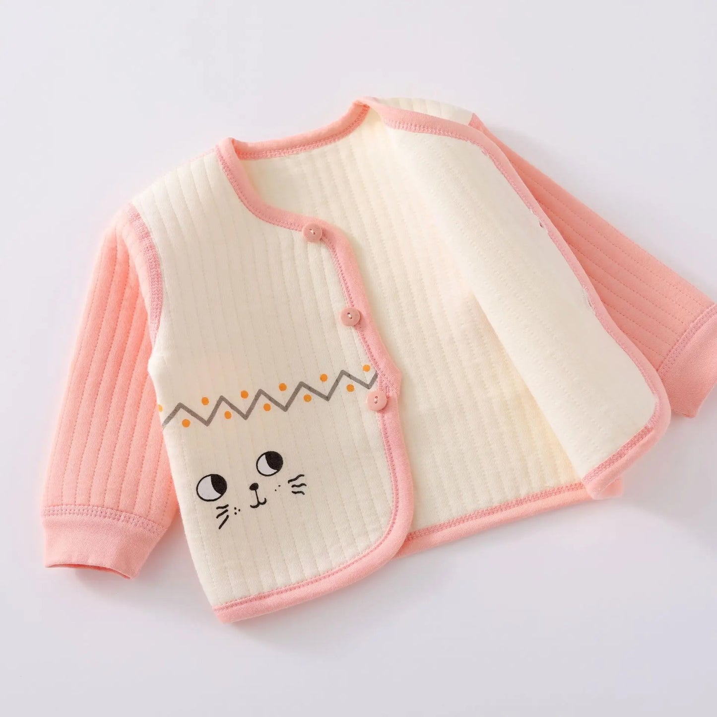 Baby Girls Cute Pink Thermal Lounge Wear Set by Ju Ju Jam, perfect for lounging in comfort and staying warm.