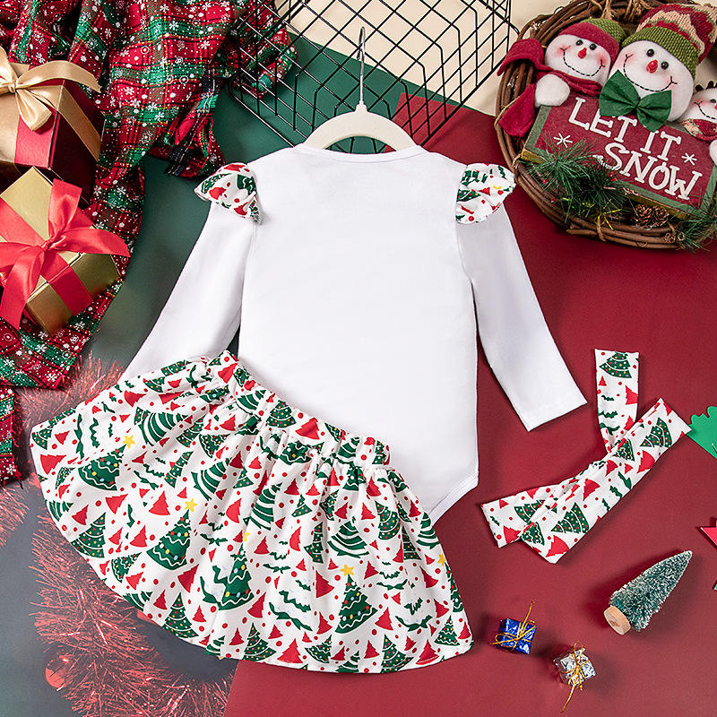 Ju Ju Jam My 1st Christmas romper set for baby girls, perfect for celebrating baby's first holiday season.