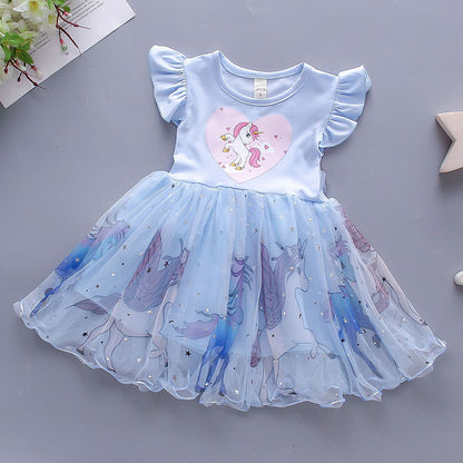 Disney Princess Girls Unicorn Dress by Ju Ju Jam, featuring a magical unicorn design and princess-inspired details.