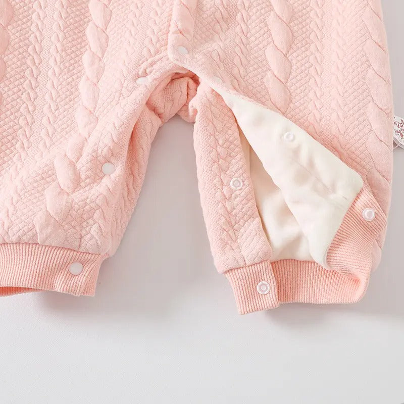 Ju Ju Jam Soft Cozy Delight romper for baby girls, a perfect blend of comfort, warmth, and style.