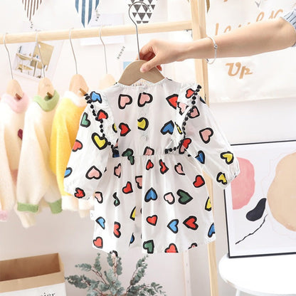 Happy Hearts colorful girls dress with playful heart prints – Ju Ju Jam

