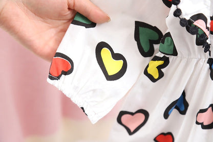 Adorable baby girl dress with multicolored hearts – Ju Ju Jam kidswear


