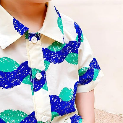 Ju Ju Jam boys summer shirt and shorts set with Hawaii wave print, comfortable holiday wear