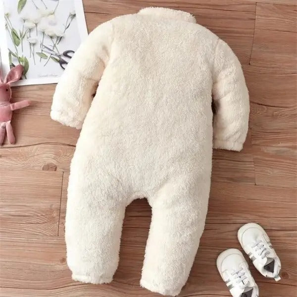 Ju Ju Jam baby romper with a mini bear design and matching cap, perfect for both boys and girls.