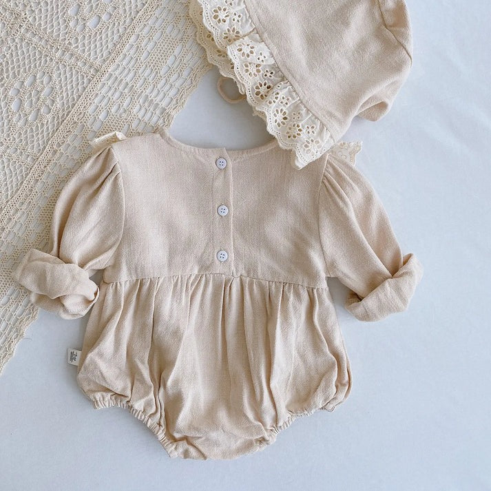 Flora Grace Baby Girls Romper with Matching Hat