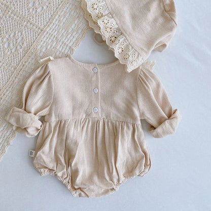 Flora Grace Baby Girls Romper with Matching Hat