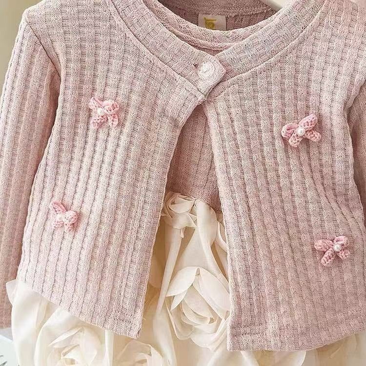 Close-up of Iris Love romper dress details for baby girls – Ju Ju Jam

