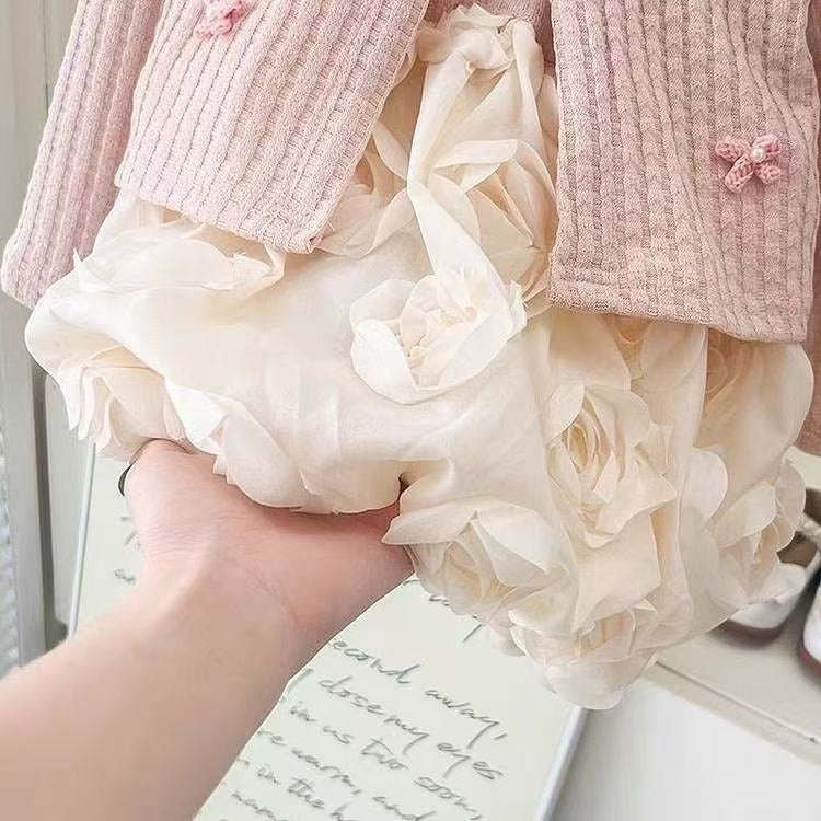 Feminine and cozy romper dress with cardigan design – Ju Ju Jam

