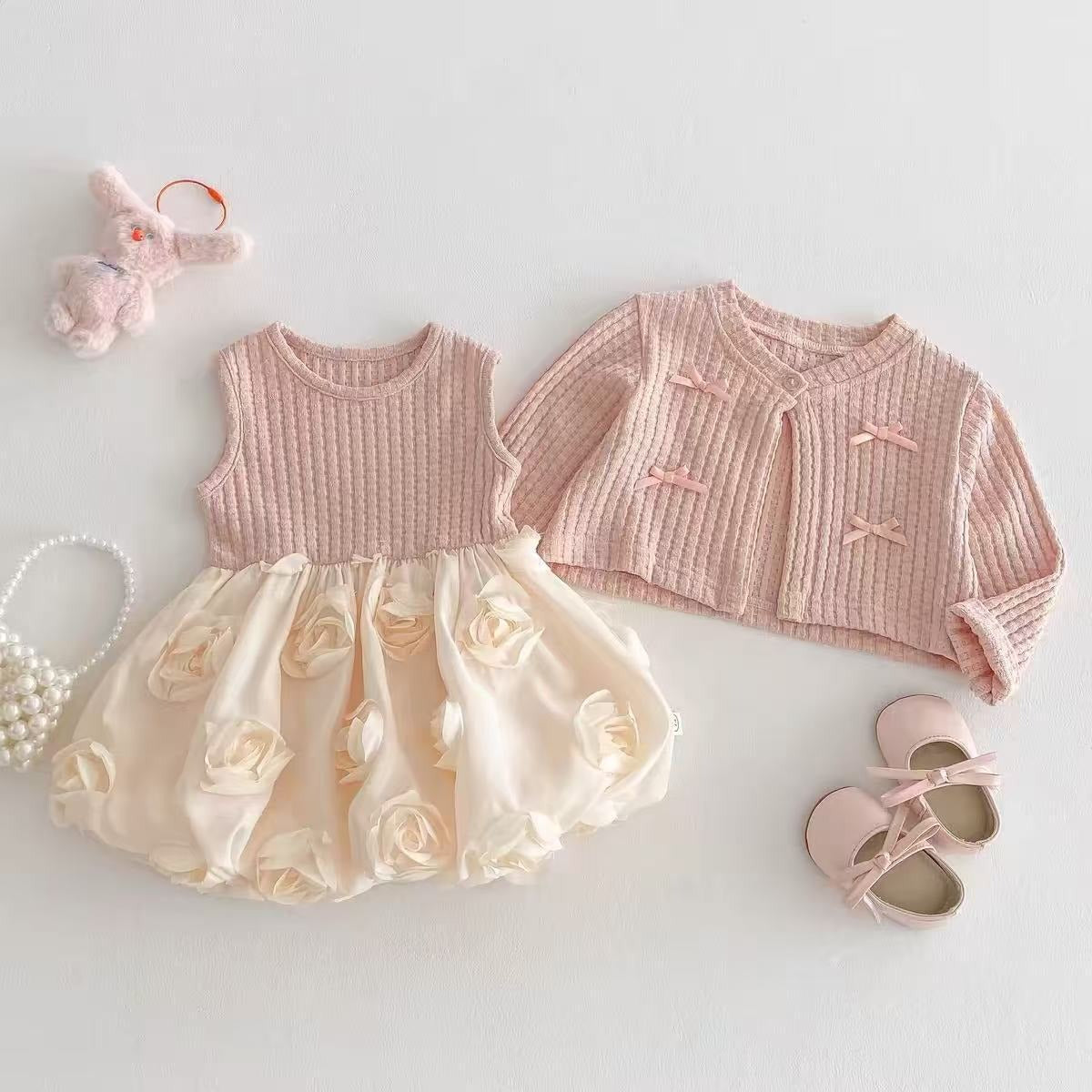 Soft knit cardigan-style romper dress for girls – Ju Ju Jam

