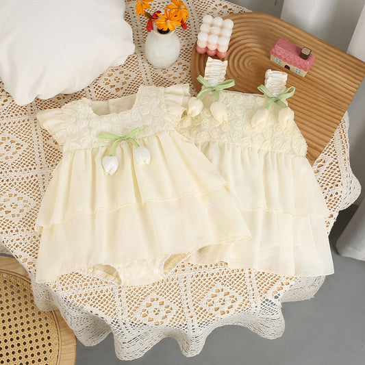 Ivy Demure tulip romper dress for baby girls – Ju Ju Jam

