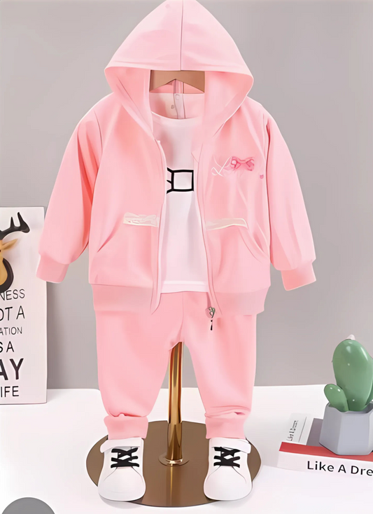 Hoodie Style Girls Three-Piece Set