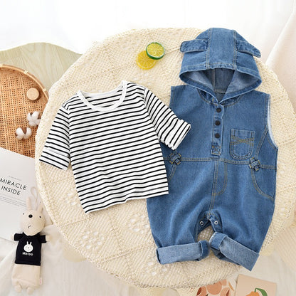 Stylish and comfy K-Baby Denim Jumpsuit Set for infants – Ju Ju Jam

