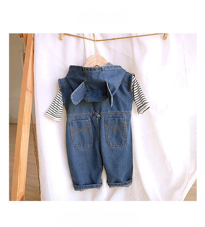 Toddler in stylish hooded denim jumpsuit – Ju Ju Jam fashion

