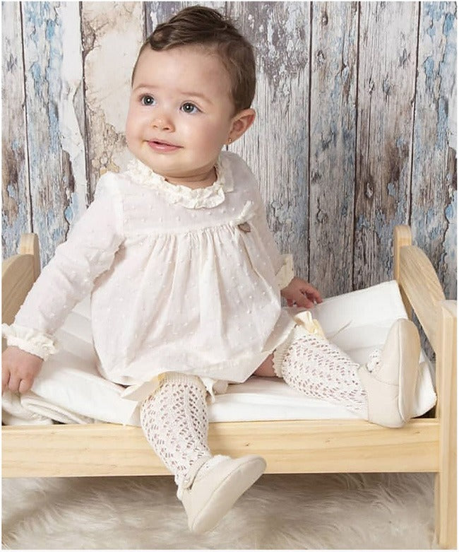 Ju Ju Jam girls socks with lace and bow – lightweight and comfy for babies and toddlers.

