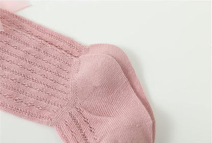 Ju Ju Jam baby socks for girls – breathable cotton socks with lace frill and bow design.

