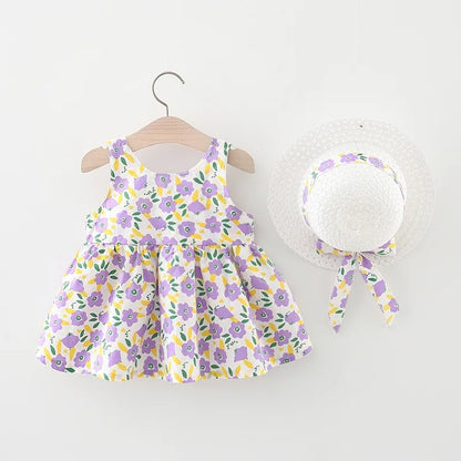 Elegant lavender baby girl dress with bow and hat – Ju Ju Jam outfit

