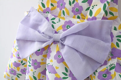 Ju Ju Jam lavender toddler dress with cute bow and stylish hat

