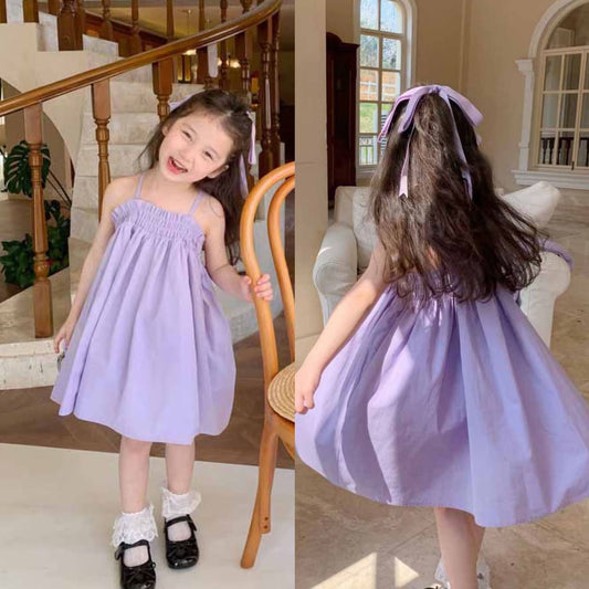 Lavender Simplicity Girls Dress - Elegant and minimalist lavender dress for baby girls, perfect for any occasion, available at Ju Ju Jam.