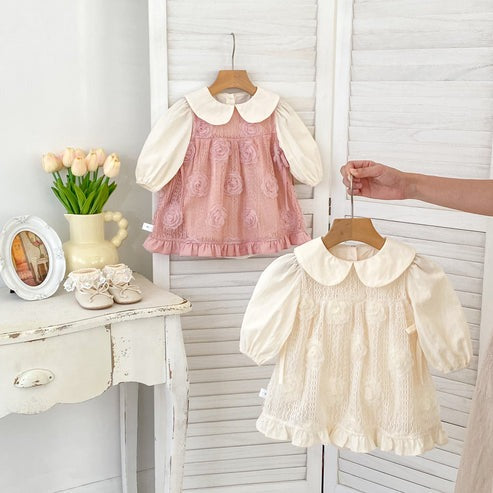 Layla 2 in 1 romper and dress set for baby girls – stylish and versatile outfit by Ju Ju Jam