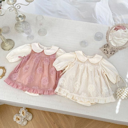 2 in 1 baby girl dress and romper set with frill details – Layla by Ju Ju Jam