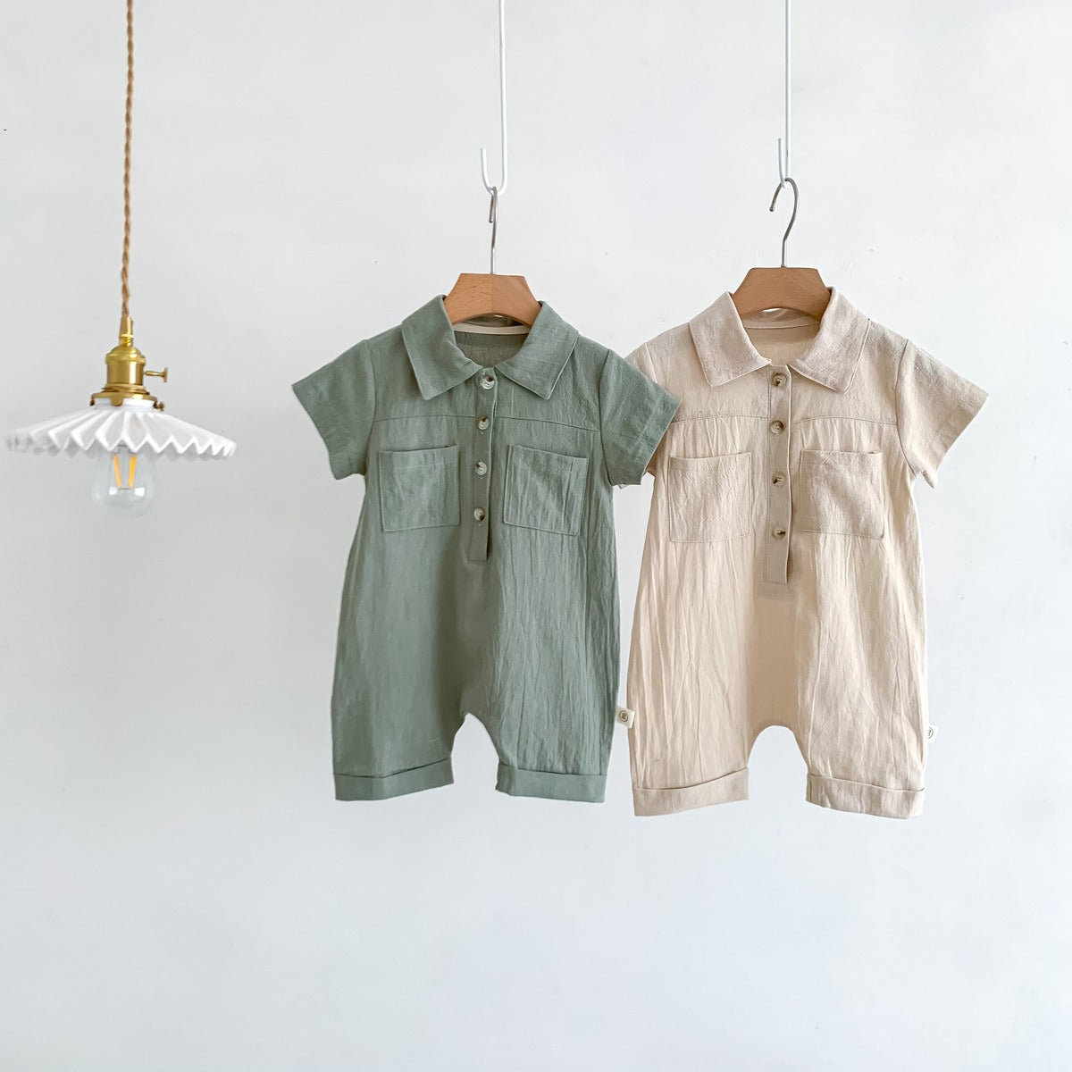 Smart collared baby boy romper in Liam design – perfect for outings and special days – Ju Ju Jam