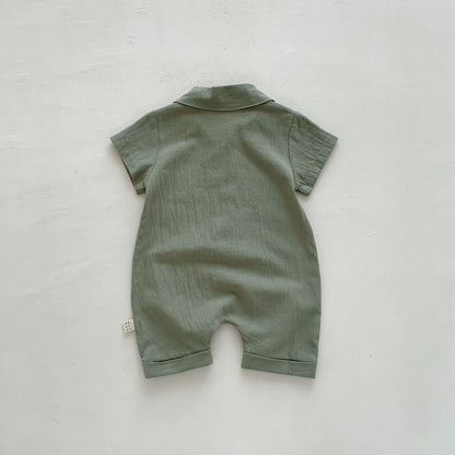 Charming Liam baby romper with shirt-style collar for boys – Ju Ju Jam baby collection