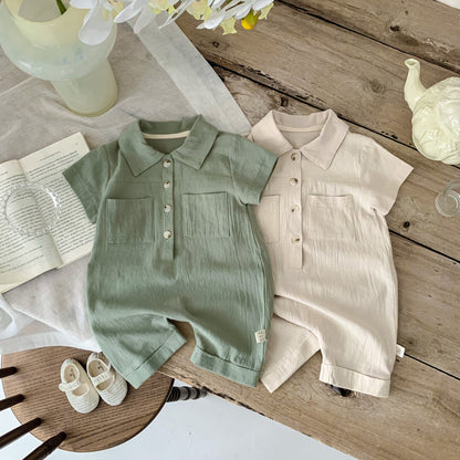 Ju Ju Jam Liam collared romper for baby boys – perfect for formal or casual wear