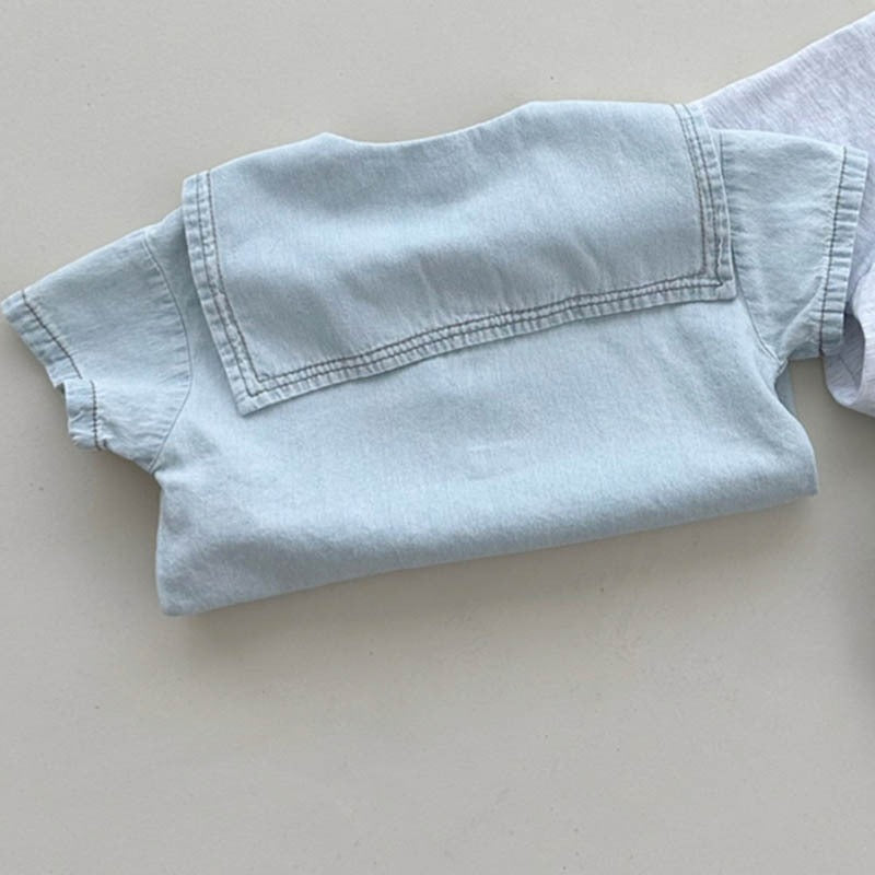 Cool baby and toddler denim set – Lil Trendster outfit by Ju Ju Jam with jacket and matching pants.