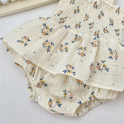 Ju Ju Jam Lily Elegant Romper Dress and Hat Set – baby girl summer outfit with delicate lace and comfy fit.

