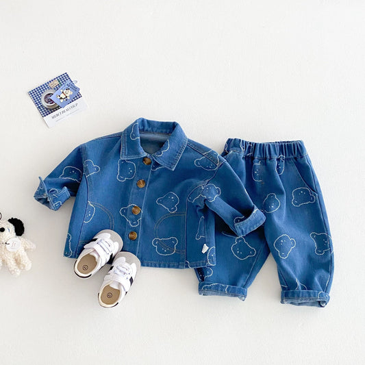 Little Boys Denim Party Set with shirt and jeans – Ju Ju Jam kidswear

