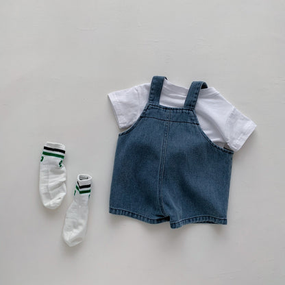 Little Denim baby jumpsuit – Ju Ju Jam unisex outfit perfect for playtime or outings.