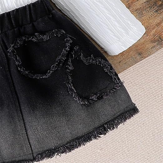 Stylish baby girl denim skirt set – trendy Little Diva design from Ju Ju Jam.

