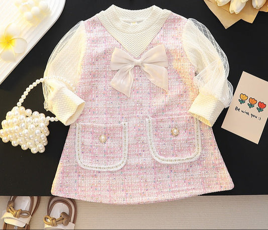 Baby girl wearing Little Elegant Darling Dress by Ju Ju Jam