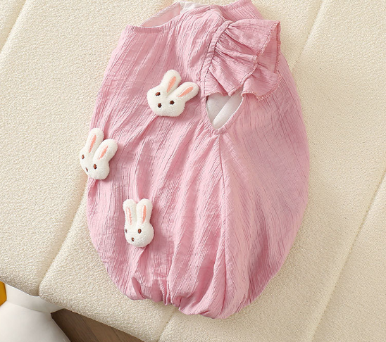 Little Frill Love romper – charming frill-trimmed baby girls one-piece from Ju Ju Jam.

