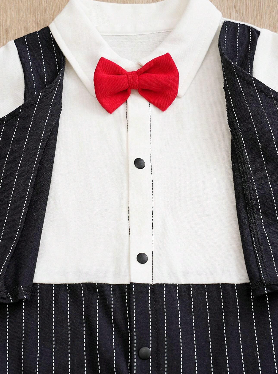 Boys Striped Suit Set by Ju Ju Jam - Refined striped suit with a gentlemanly design for a polished appearance.