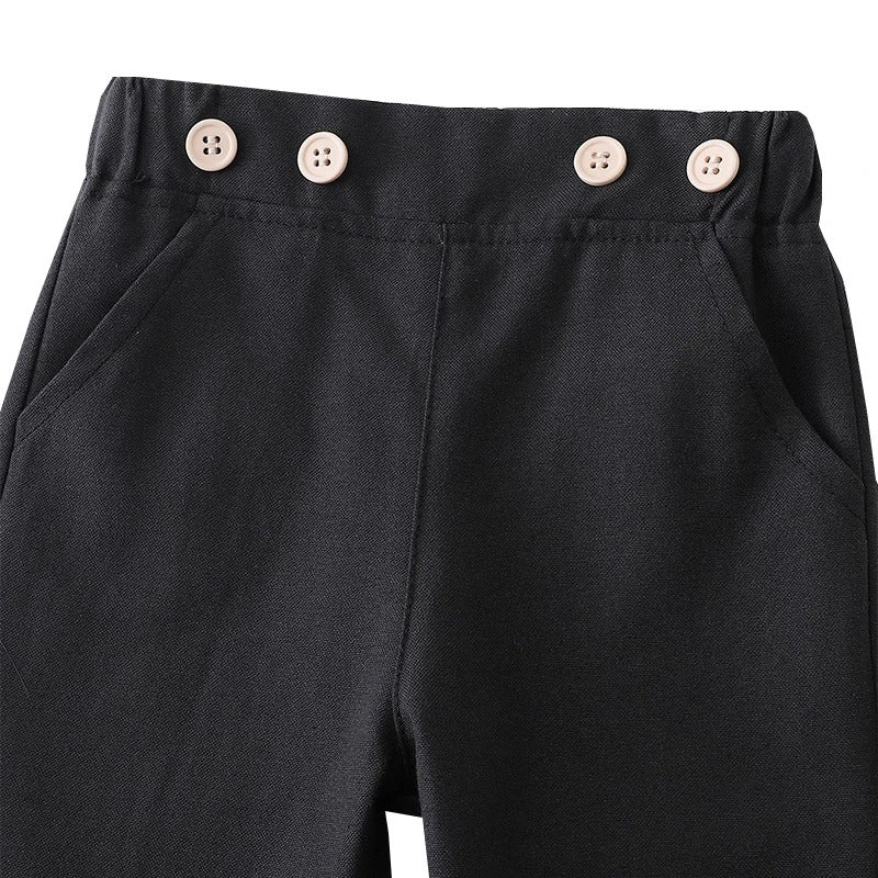 Ju Ju Jam Little Man themed baby romper with suspenders and hat

