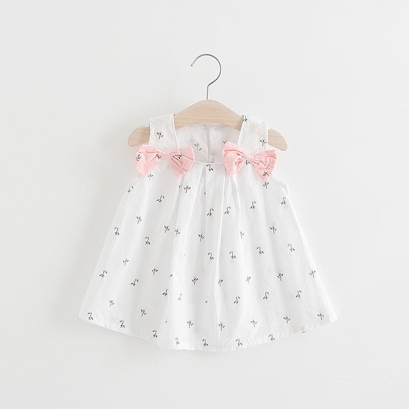 Ju Ju Jam girls' dress with nature-themed print and bow detail