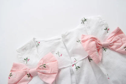 Charming Little Nature dress for girls with bow accent by Ju Ju Jam