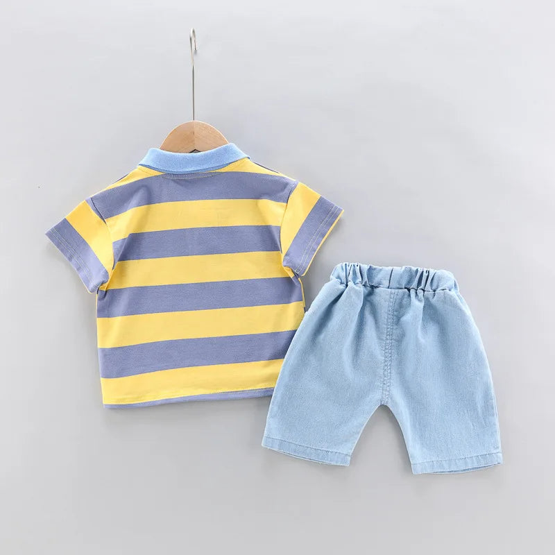 Ju Ju Jam boys' Lucky Kid set with a striped shirt and pants, offering a classic and comfortable style.