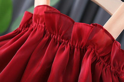 Ju Ju Jam Melody Dress with ruffled hem and statement bow – festive fashion for little girls

