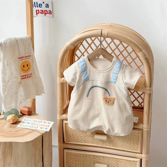 Mini Sunshine baby boys romper – soft cotton one-piece with cheerful design by Ju Ju Jam.

