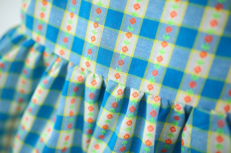 Vintage-inspired checkered baby dress with wide-brim hat – Ju Ju Jam

