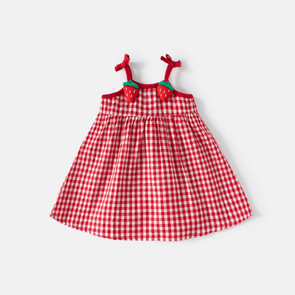 Nora Strawberry Checkered Baby Girls Dress with cute fruit print – Ju Ju Jam

