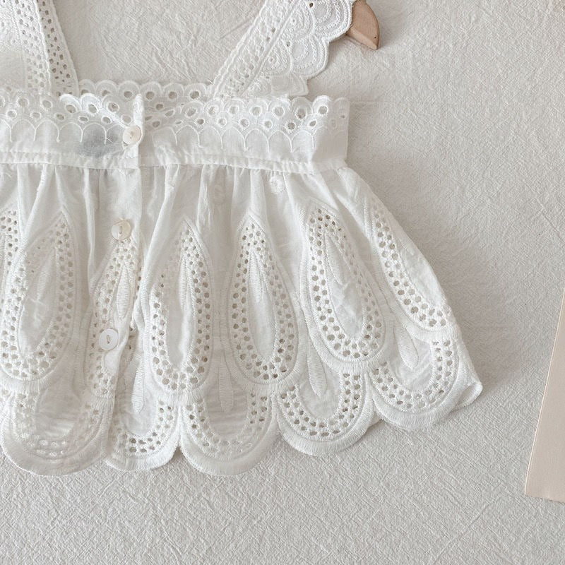 Ivory Love two-piece baby girl set – soft cotton top with adorable skorts, perfect for comfort and style by Ju Ju Jam.

