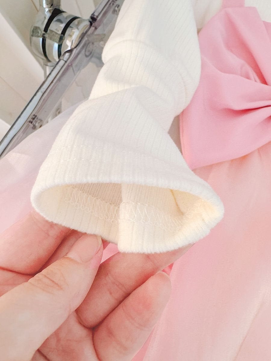 Raha Pink Bow Girls Dress